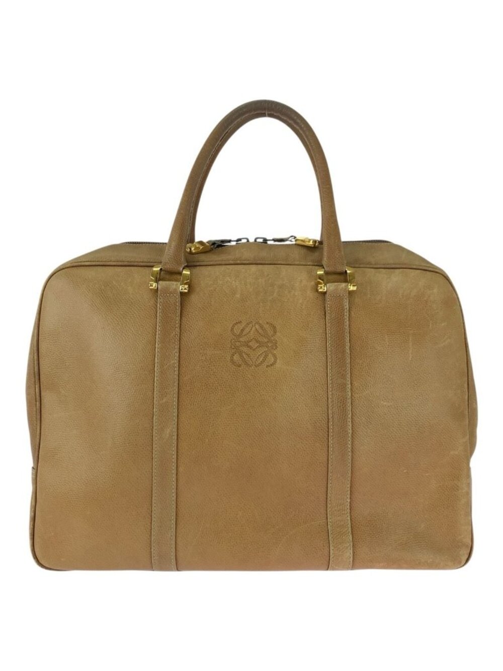 Loewe Gram Beige Gold Leather Business Briefcase